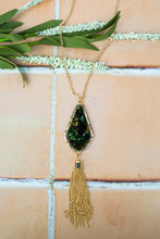 Load image into Gallery viewer, POINT TAKEN GOLDTONE TASSEL NECKLACE AND EARRINGS Set
