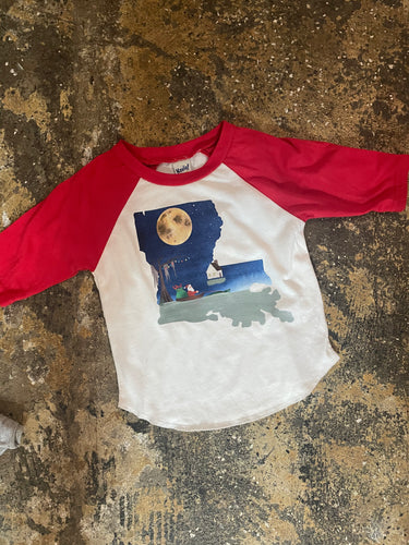 Cajun Christmas raglan kids