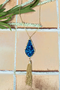 POINT TAKEN GOLDTONE TASSEL NECKLACE AND EARRINGS Set