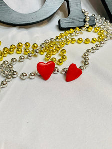 All the Red Hearts Clay Earrings