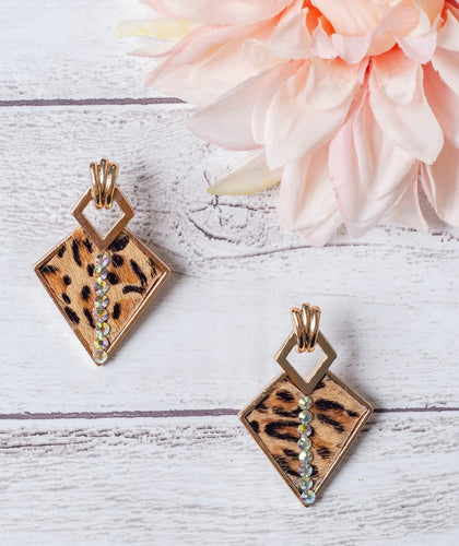 Hear me Roar Gold Leopard Diamond Earrings