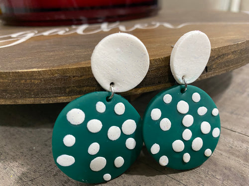 St. Patty’s Dots Clay Earrings