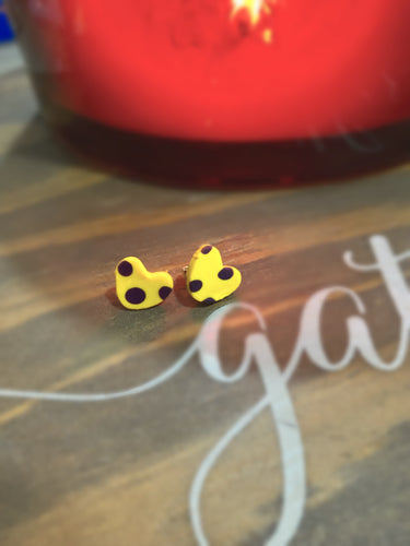 LSU Heart Clay Stud Earrings