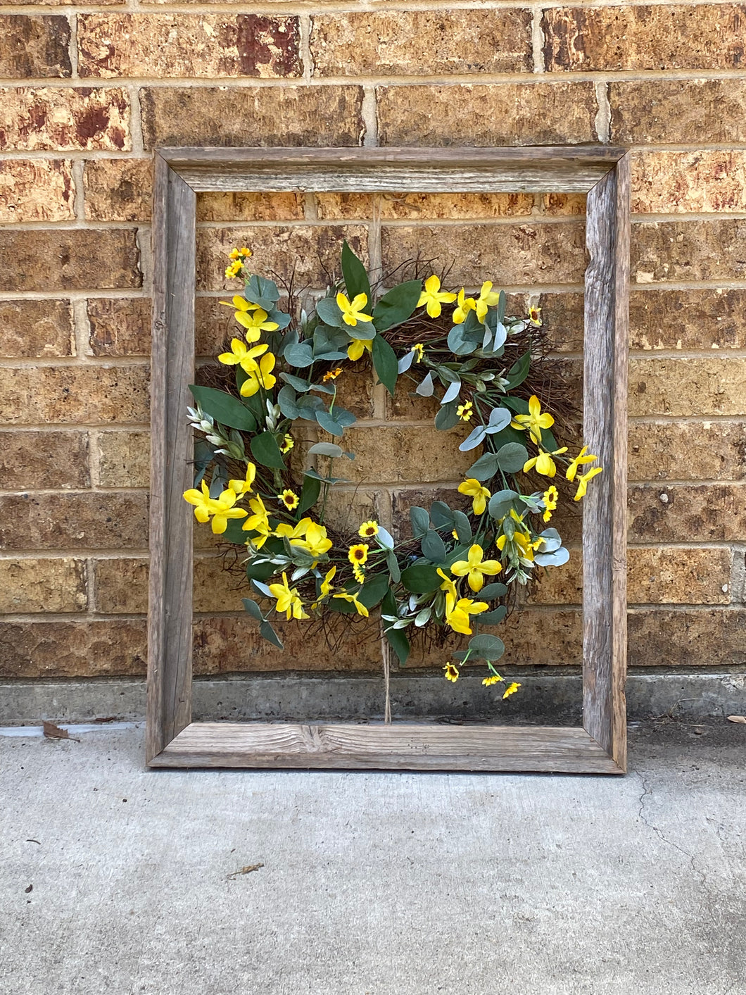 Sunflowers & Wood Frame