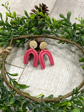 Load image into Gallery viewer, Blush Rainbow Clay Earrings
