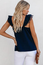 Load image into Gallery viewer, Navy Flutter Sleeve Tank
