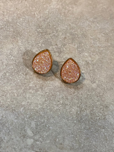 Teardrop druzy earrings