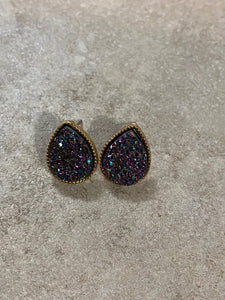 Teardrop druzy earrings