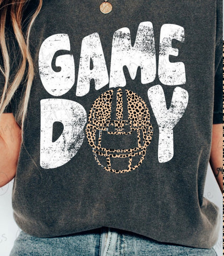 Game day on black heather tee