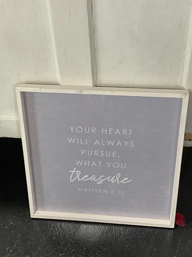 Matthew 6:20 Verse Wood Sign