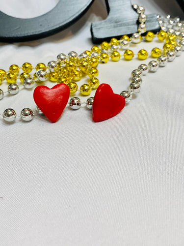 All the Red Hearts Clay Earrings
