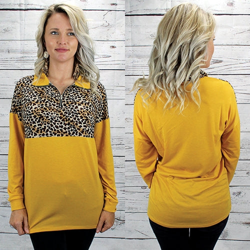 Mustard & Leopard Pullover