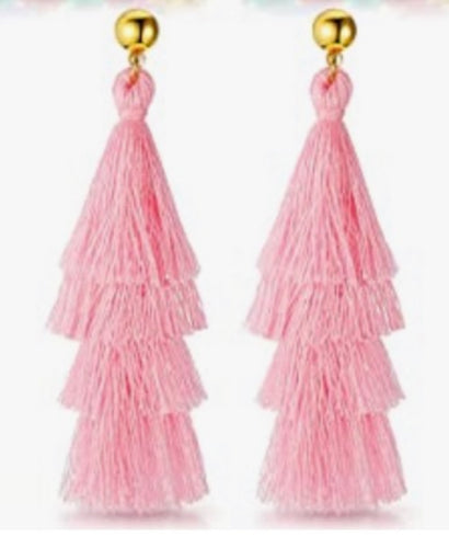 Fringed Out Pink Earrings