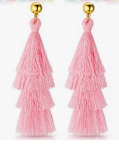 Fringed Out Pink Earrings