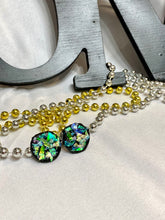 Load image into Gallery viewer, Iridescent Circle Clay Earrings