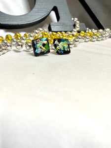Iridescent Square Clay Earrings