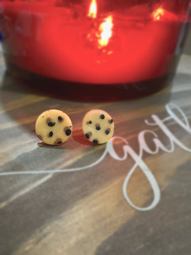 Large  Coffee Leopard Clay Stud Earrings