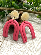 Load image into Gallery viewer, Blush Rainbow Clay Earrings