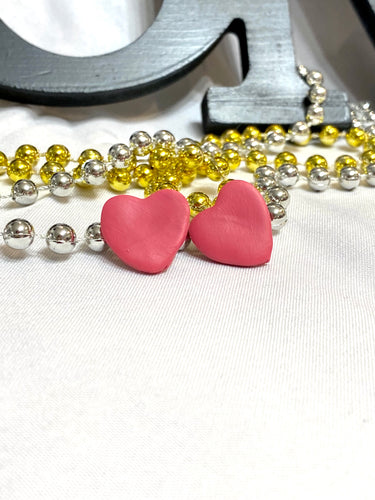 Hearts of Pink Clay Earrings
