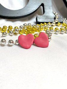 Hearts of Pink Clay Earrings