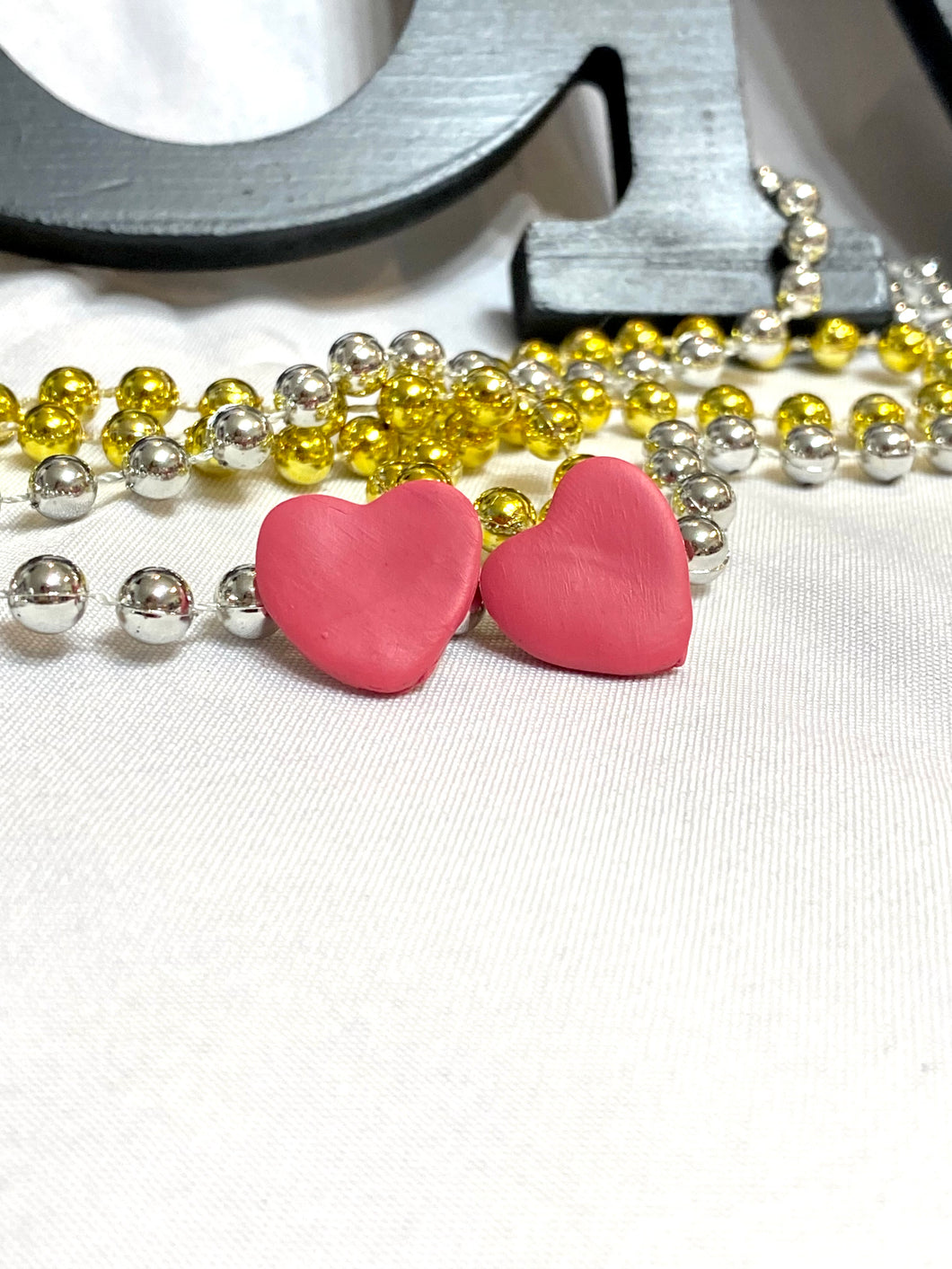 Hearts of Pink Clay Earrings