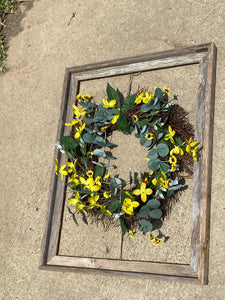 Sunflowers & Wood Frame