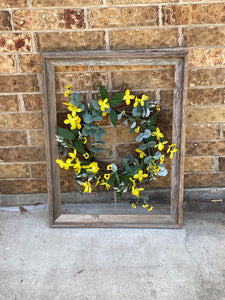 Sunflowers & Wood Frame