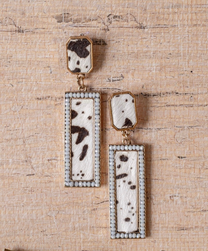My Time to Shine Rectangle Leopard Earrings